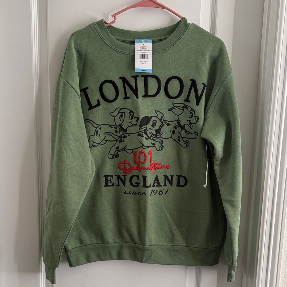 Disney Green 101 Dalmatians Crewneck Sweater